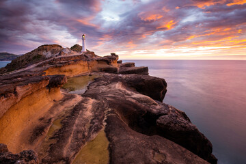 Castle Point Lighthouse, located near the village of Castlepoint in the Wellington Region of the North Island of New Zealand
