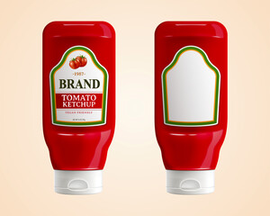 Tomato ketchup bottle mockups
