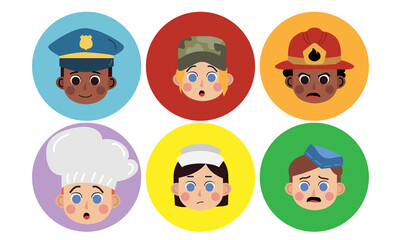 People characters for your scenes. Funny cartoon. The set for the character animation.