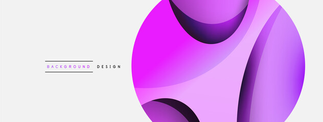 Creative geometric wallpaper. Minimal abstract background. Circle and wave composition vector illustration for wallpaper banner background or landing page