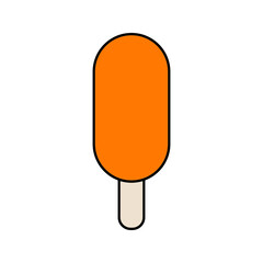 ice cream orange vector line for web, presentation, logo, Icon Symbol.