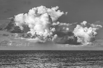 Rain cloud, Moorea, Tahiti, French Polynesia.