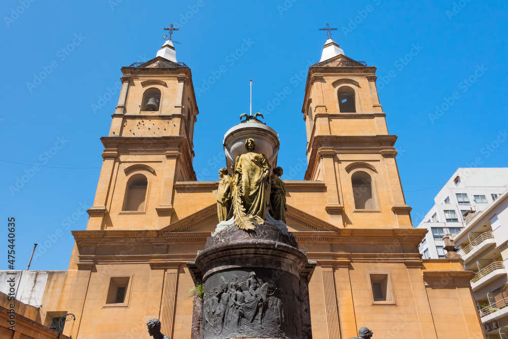 Canvas Prints Santo Domingo Convent (or Basilica of Our Lady of the Rosary and Convent of Santo Domingo) and Manuel Belgrano's mausoleum (front), Buenos Aires, Argentina