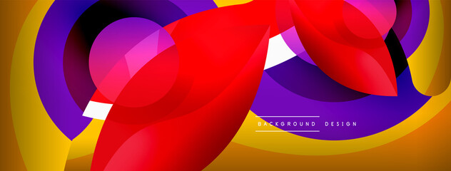 Creative geometric wallpaper. Minimal abstract background. Circle wave and round shapes composition vector illustration for wallpaper banner background or landing page