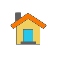 house Icon in black flat glyph, filled style isolated on white background