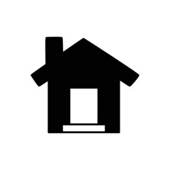 house Icon in black flat glyph, filled style isolated on white background