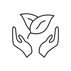 Healthy life solution Icon in flat black line style, isolated on white background