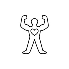 Healthy Lifestyle Icon in flat black line style, isolated on white background