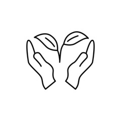 Healthy life solution Icon in flat black line style, isolated on white background