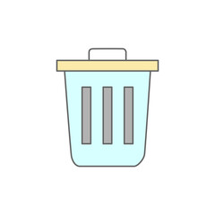 trash Icon in color icon, isolated on white background 