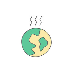 Obraz premium Global Warming Icon in color icon, isolated on white background 