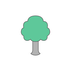 tree Icon, save earth icon in color icon, isolated on white background 