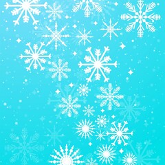 Fototapeta na wymiar Winter blue background with snowflakes vector
