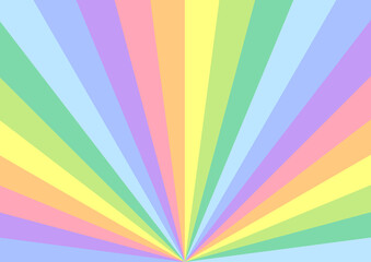Fototapeta premium パステルカラーのカラフルサンバースト背景素材 Colorful sunburst background material in pastel colors
