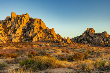 Jumbled granite boulders at Council Rocks in the Dragoon Mountains in the Coronado National Forest, Arizona, USA