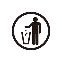 litter icon throw garbage icon vector illustration logo