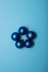 Christmass flatlay christmas silver snowflakes and christmas tree toys