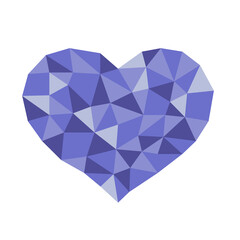 Naklejka na ściany i meble Polygonal geometric crystal heart symbol suitable for best award or celebration. 