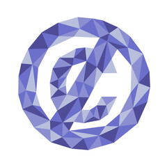 Polygonal geometric crystal copyright symbol suitable for best award or celebration.
