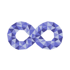 Polygonal geometric crystal infinity symbol suitable for best award or celebration.
