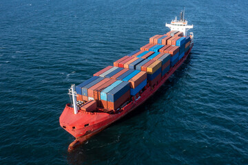 Top view of a container ship.