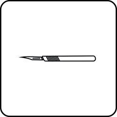 Vector icon scalpel medical surgical on white isolated background. Layers grouped for easy editing illustration. For your design.
