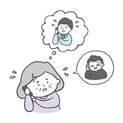 詐欺に騙されるシニア女性