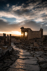 Famous Dougga archaeological site in Tunisia