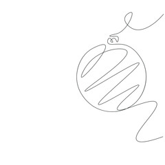 Christmas decoration elements ball line drawing vector illustration