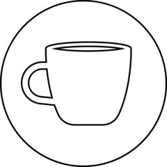 cup of coffee tea with steam line icon black on white
