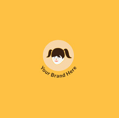 smiling cute child avatar logo design