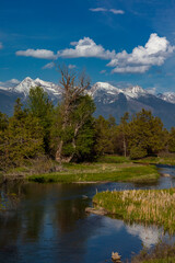 Fototapeta na wymiar Mission Creek at the National Bison Range in Moiese, Montana, USA