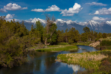Fototapeta na wymiar Mission Creek at the National Bison Range in Moiese, Montana, USA