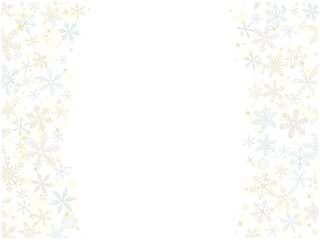 雪の結晶の壁紙③左右_金銀系_白背景