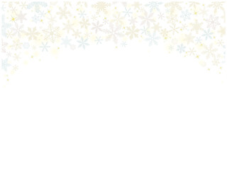 雪の結晶の壁紙⑤上部_金銀系_白背景