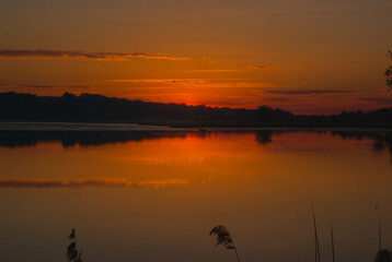 sunset over the river