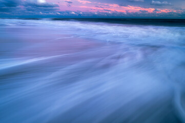 USA, New Jersey, Cape May National Seashore. Sunrise on ocean shore.