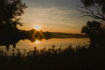 sunset over the river