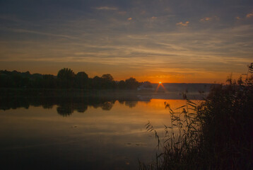 sunset over the river