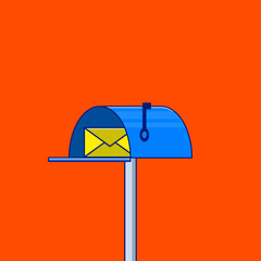 Mailbox cartoon style icon illustration