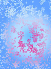 Colored snowflakes on a gradient background.