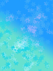 Colored snowflakes on a gradient background.