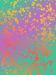 Colored snowflakes on a gradient background.