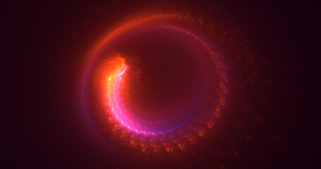 3D rendering abstract red fractal light background