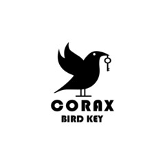 Corax Bird Key Logo Design Templates Animals