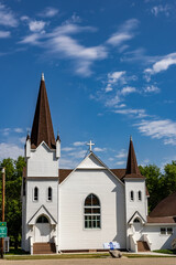 Fototapeta na wymiar Historic Standing Rock Lutheran Church in Fort Ransom, North Dakota, USA