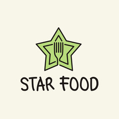 star food concept logo vector