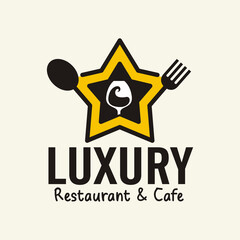 luxury restaurant and cafe logo vector