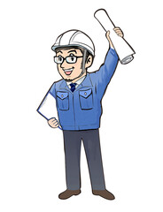 図面を持つ現場監督