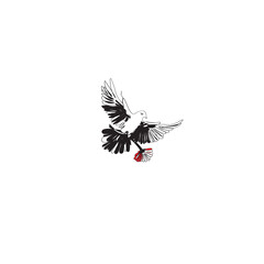 Fototapeta premium flying bird silhouette illustration icon vector